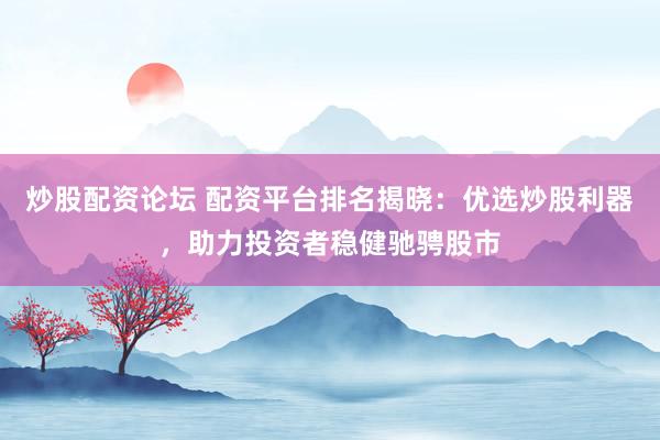 炒股配资论坛 配资平台排名揭晓：优选炒股利器，助力投资者稳健驰骋股市