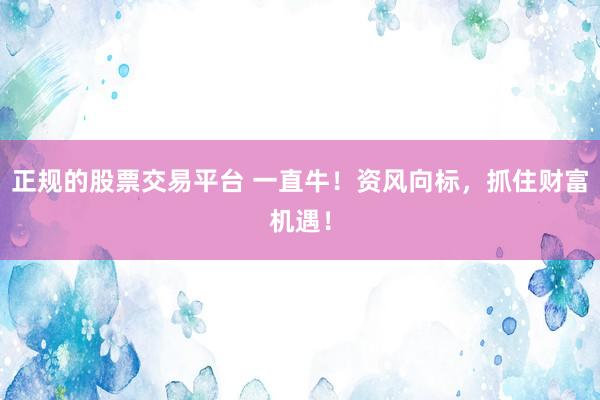 正规的股票交易平台 一直牛！资风向标，抓住财富机遇！
