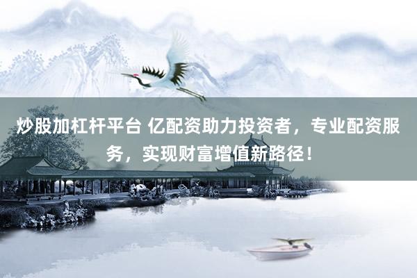 炒股加杠杆平台 亿配资助力投资者，专业配资服务，实现财富增值新路径！