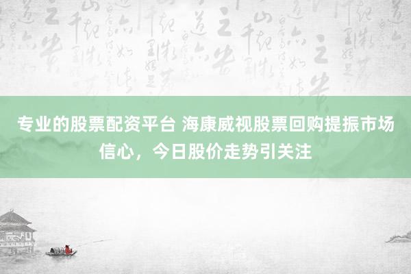 专业的股票配资平台 海康威视股票回购提振市场信心，今日股价走势引关注
