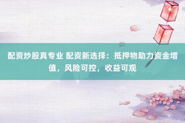 配资炒股真专业 配资新选择：抵押物助力资金增值，风险可控，收益可观