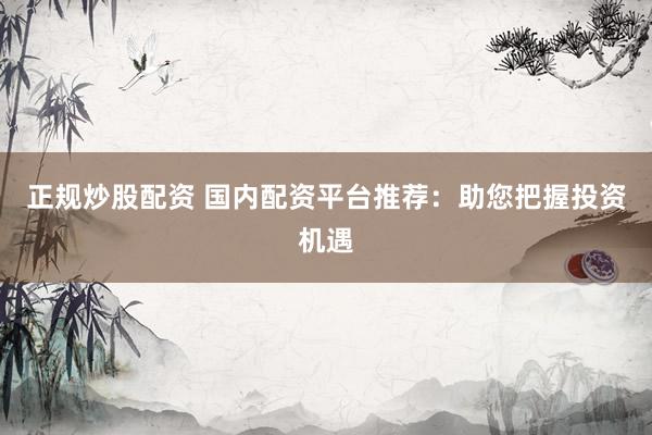 正规炒股配资 国内配资平台推荐：助您把握投资机遇