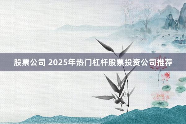 股票公司 2025年热门杠杆股票投资公司推荐