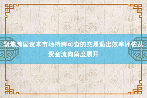 聚焦跨国资本市场持牌可查的交易退出效率评估从资金流向角度展开