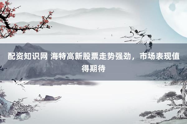 配资知识网 海特高新股票走势强劲,市场表现值得期待