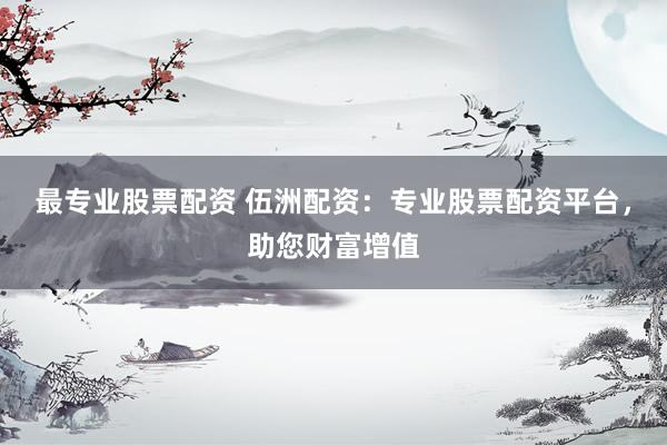 最专业股票配资 伍洲配资：专业股票配资平台，助您财富增值