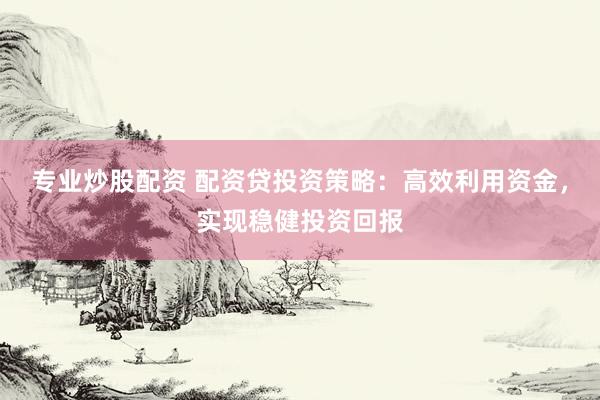 专业炒股配资 配资贷投资策略：高效利用资金，实现稳健投资回报